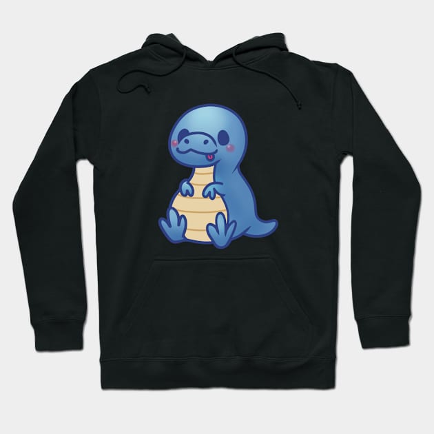 Cute Blue T-Rex Dinosaur Hoodie by mil.creates